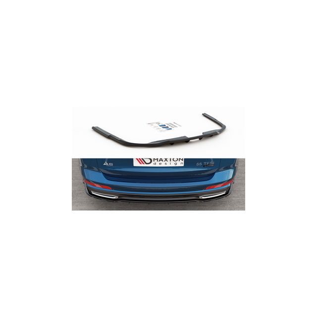 Централна Добавка за задна броня (с вертикални ленти) Audi A6 S-Line Avant C8 - Maxton Design