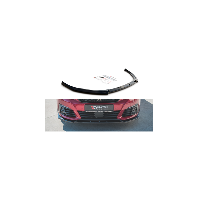 Добавка за предна броня/лип спойлер  V.1 Peugeot 308 GT Mk2 Фаслиф - Maxton Design