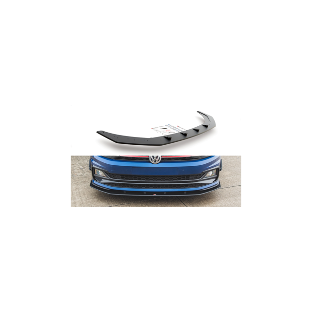 Добавка за предна броня/лип спойлер Volkswagen Polo GTI MK6 - Maxton Design