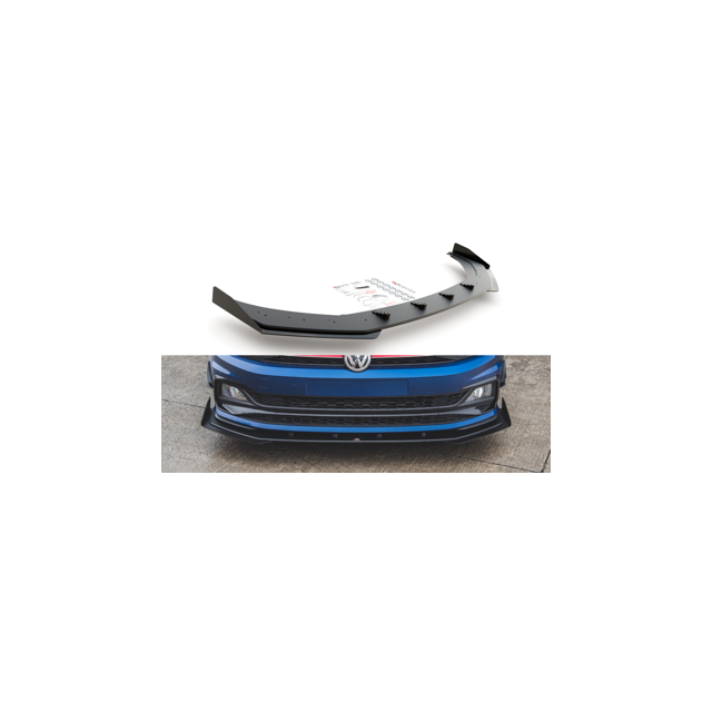Състезание за издръжливост на състезания Добавка за предна броня/лип спойлер + Добавки Volkswagen Polo GTI Mk6 - Maxton Design