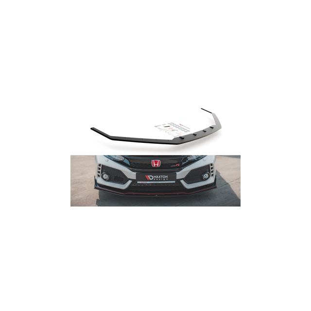 Добавка за предна броня/лип спойлер V.2 Honda Civic X Type-R - Maxton Design