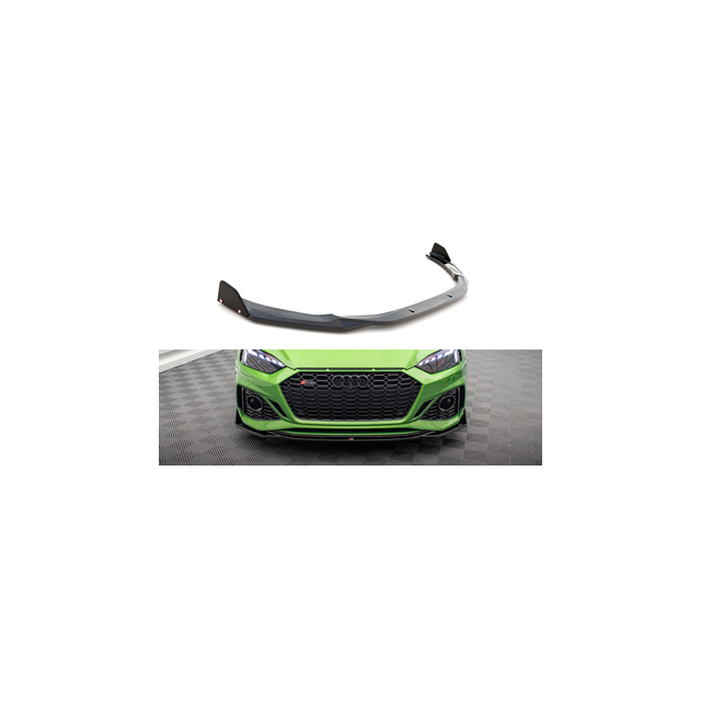 Добавка за предна броня/лип спойлер V.1 + Добавки Audi RS5 F5 Фаслиф - Maxton Design