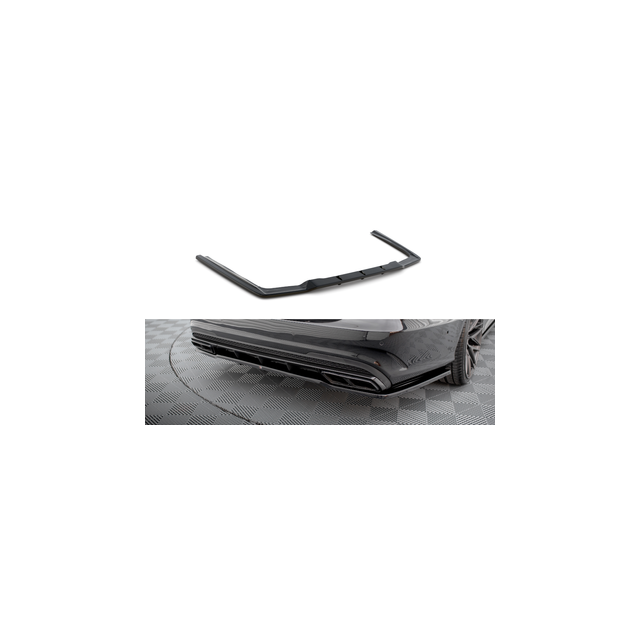 Централна Добавка за задна броня (с вертикални пръти) Mercedes-Benz E63 AMG Sedan W212 Facelift - Maxton Design