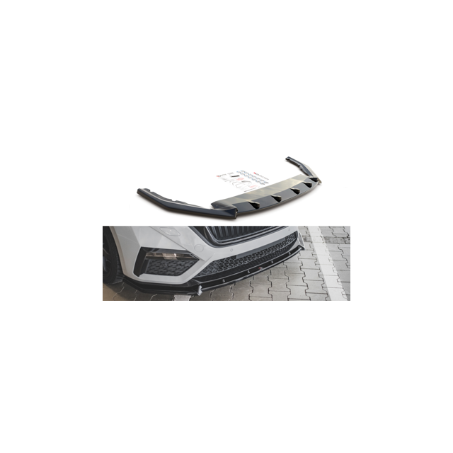 Добавка за предна броня/лип спойлер V.1 Skoda Octavia RS Mk4 - Maxton Design