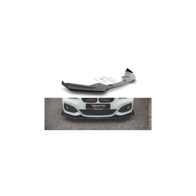 Добавка за предна броня/лип спойлер V.3 + Добавки за BMW 1 F20 M-Pack Facelift / M140i - Maxton Design