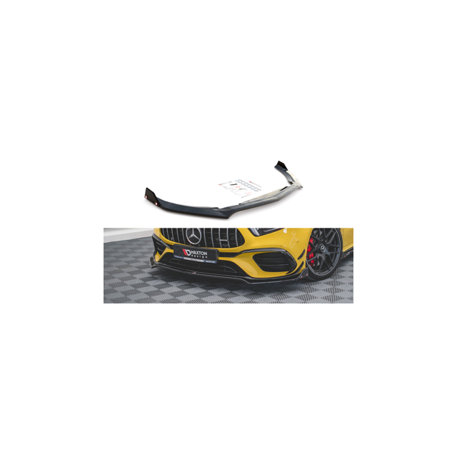 Добавка за предна броня/лип спойлер  V.3 + Добавки Mercedes-AMG A 45 S Aero Pack W177 - Maxton Design