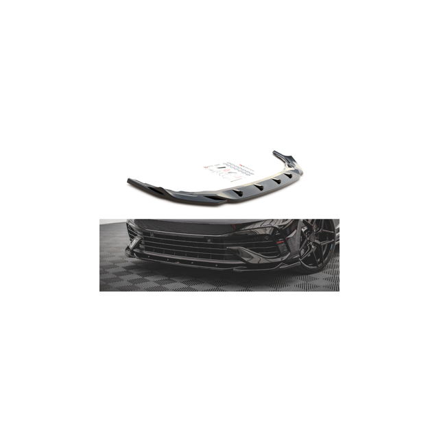 Добавка за предна броня/лип спойлер  V.4 Volkswagen Golf R Mk8 - Maxton Design