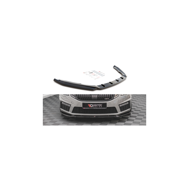 Добавка за предна броня/лип спойлер V.3 Skoda Octavia RS Mk3 Фаслиф - Maxton Design
