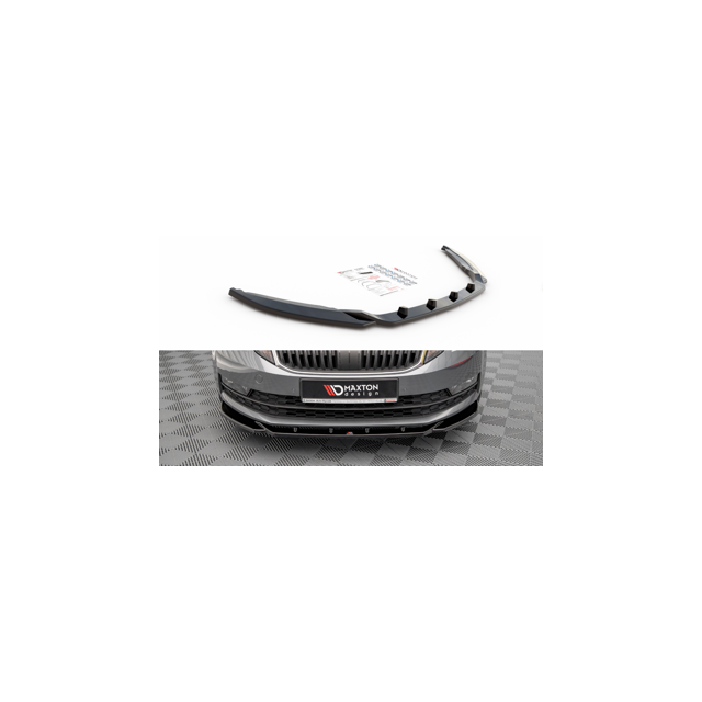 Добавка за предна броня/лип спойлер  V.2 Skoda Octavia Mk3 Facelift - Maxton Design