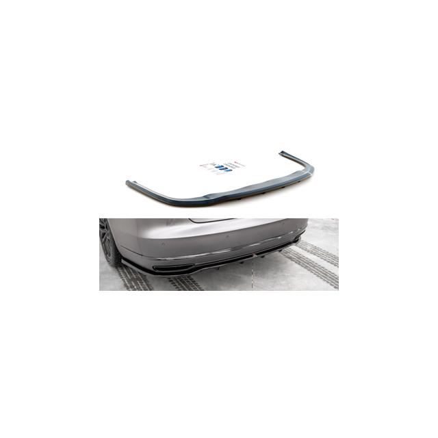 Централна Добавка за задна броня (с вертикални ленти) Audi A8 D4 Facelift - Maxton Design