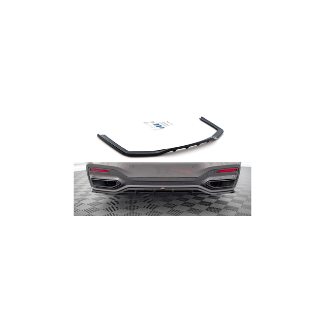 Централна Добавка за задна броня (с вертикални пръти) BMW 7 M-Pack G11 Лифтинг - Maxton Design