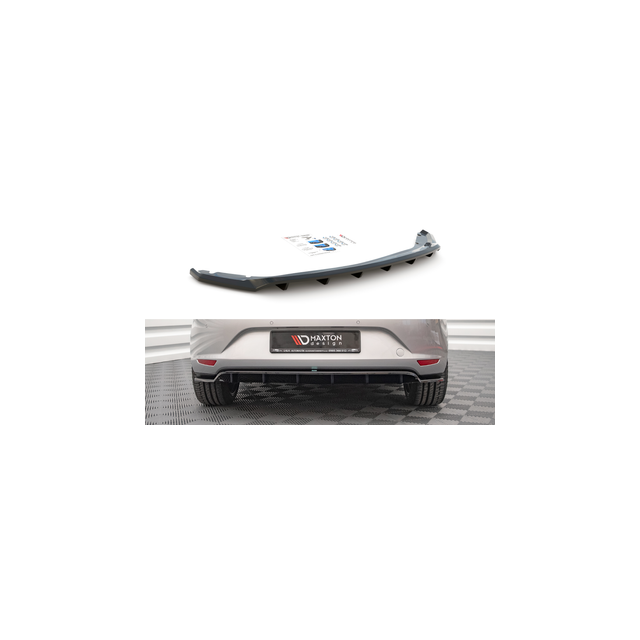 Централна Добавка за задна броня (с вертикални пръти) Seat Leon Hatchback Mk3 - Maxton Design