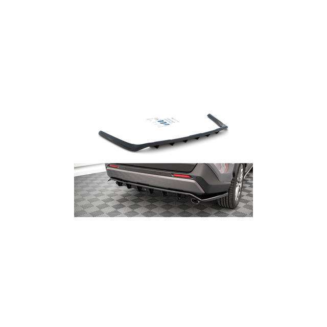 Централна Добавка за задна броня (с вертикални барове) Toyota RAV4 Mk5 - Maxton Design