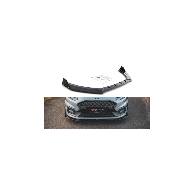 Добавка за предна броня/лип спойлер  V.4 + Добавки Ford Fiesta St / ST-Line - Maxton Design
