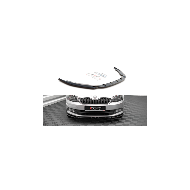 Добавка за предна броня/лип спойлер  V.2 Skoda Fabia Mk3 - Maxton Design