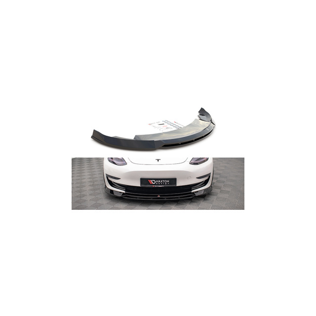 Добавка за предна броня/лип спойлер  V.3 Tesla Model 3 - Maxton Design