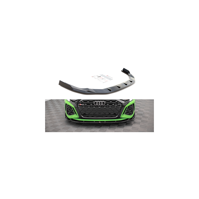 Добавка за предна броня/лип спойлер  V.2 Audi RS3 8y - Maxton Design