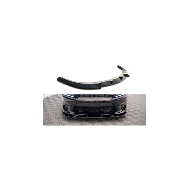 Добавка за предна броня/лип спойлер  V.2 Dodge Charger SRT Mk7 Facelift - Maxton Design