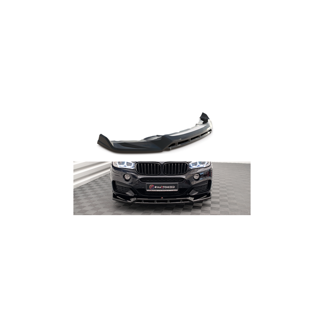 Добавка за предна броня/лип спойлер  V.3 BMW X6 M-Pack F16 - Maxton Design