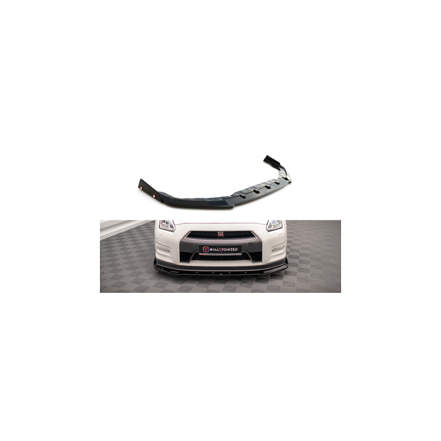 Добавка за предна броня/лип спойлер  + Добавки Nissan GTR R35 Facelift - Maxton Design