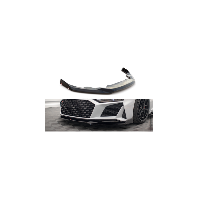 Добавка за предна броня/лип спойлер  V.3 + Добавки Audi R8 Mk2 Фаслиф - Maxton Design