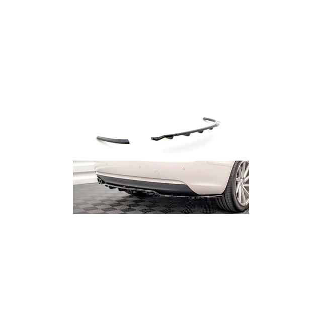 Централна Добавка за задна броня (с вертикални ленти) Audi A5 Coupe 8T Facelift - Maxton Design