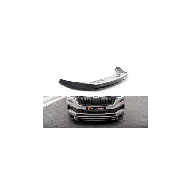 Добавка за предна броня/лип спойлер skoda karoq sportline mk1 facelift - Maxton Design