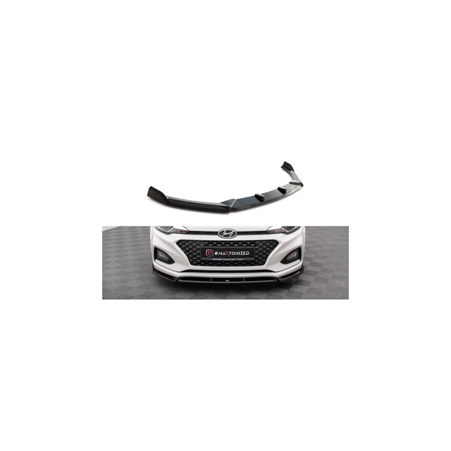 Добавка за предна броня/лип спойлер  V.2 Hyundai I20 Mk2 Facelift - Maxton Design
