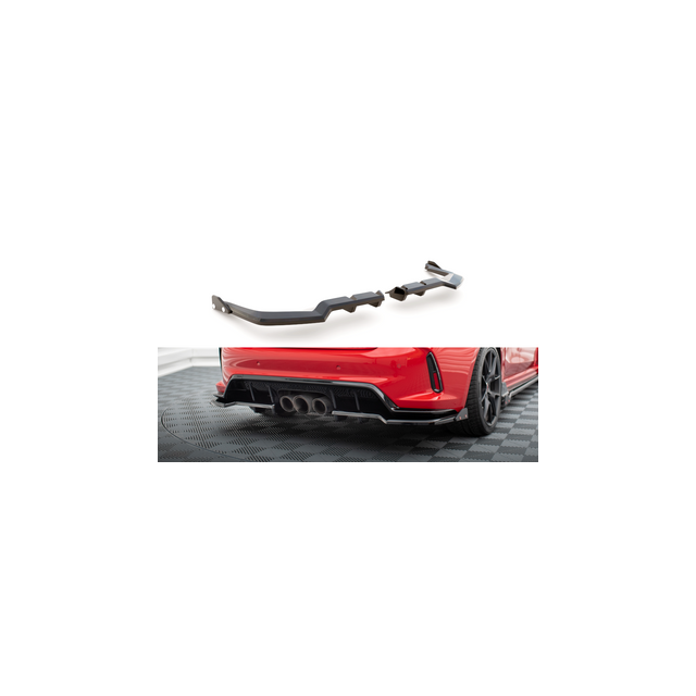 Централна Добавка за задна броня (с вертикални пръти) V.1 + Добавки Honda Civic Type-R Mk 11 - Maxton Design