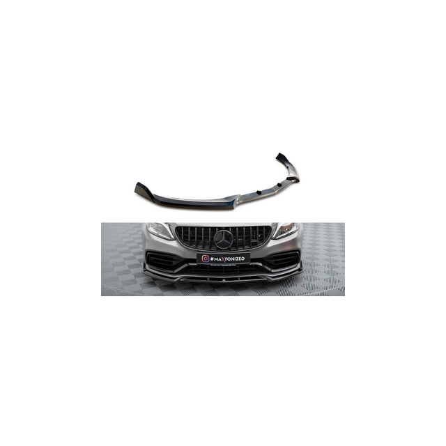 Добавка за предна броня/лип спойлер  V.2 Mercedes-AMG C63 Седан  W205 Facelift - Maxton Design