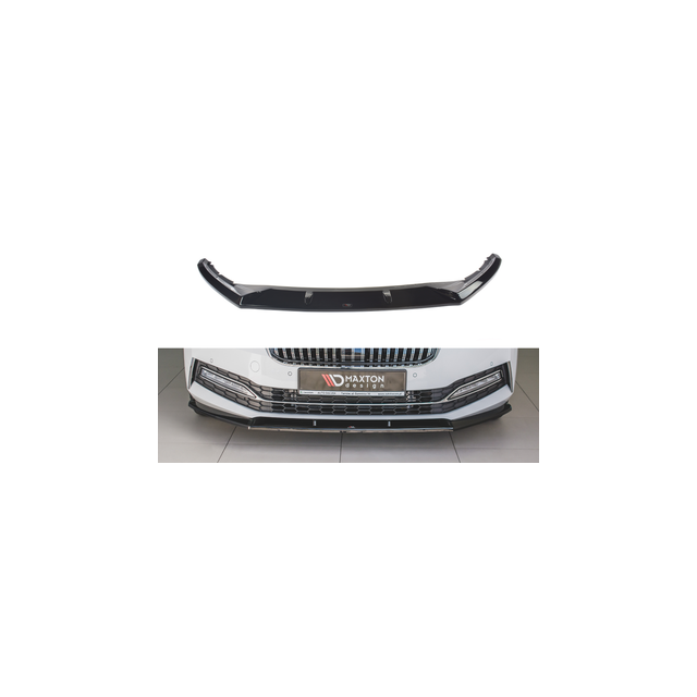 купи Добавка за предна броня/лип спойлер V.2 Skoda Superb Mk3 FL - Maxton Design