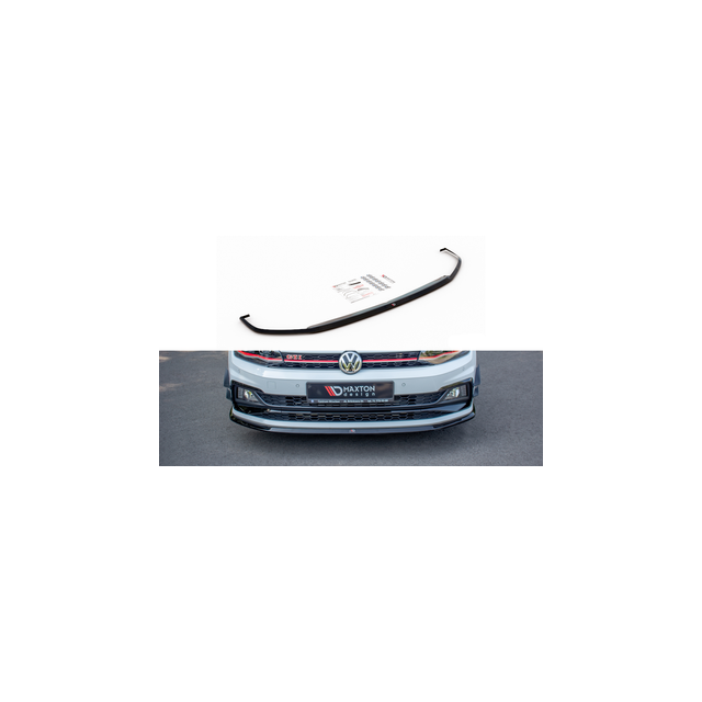 Добавка за предна броня/лип спойлер  V.3 VW Polo GTI Mk6 - Maxton Design