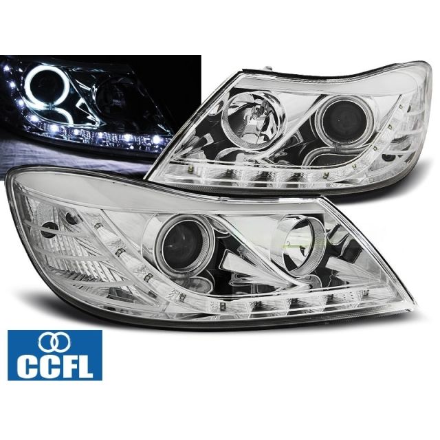 Фарове  с дневни светлини хром за SKODA OCTAVIA 09-12