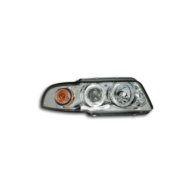 купи Кристални фарове с лупи и Angel eyes Audi A4 1994-1998г. Хромирани