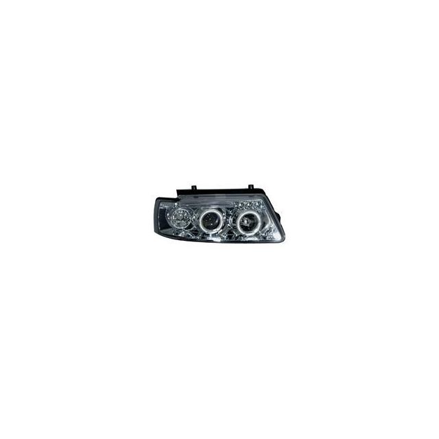 купи Кристални фарове с лупи и Angel eyes Passat B5 1994-1999г.Хромирани Вариант 2