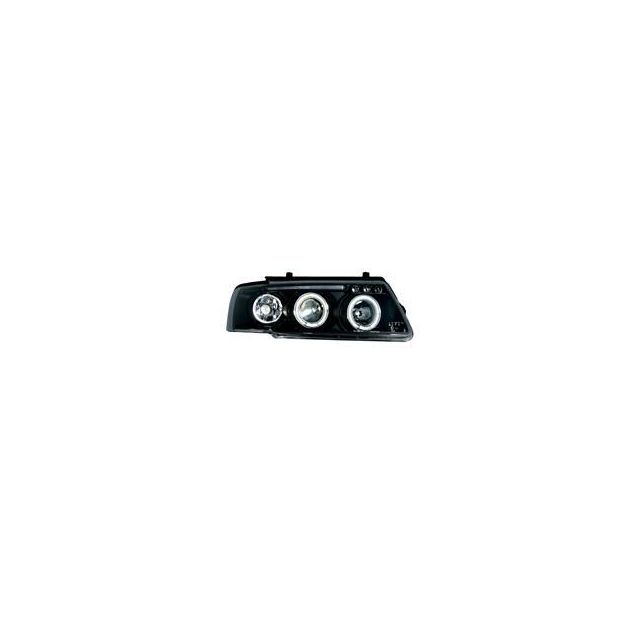 купи Кристални фарове с лупи и Angel eyes Passat B5 1994-1999г.Черни