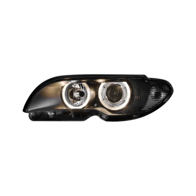 купи Кристални фарове с лупи и Angel eyes BMW E46 Черни Coupe/Cabrio 2003-2005г.