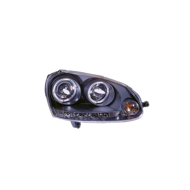 купи Кристални фарове с лупи и Angel eyes Golf 5 Черни "Devil Eyes"
