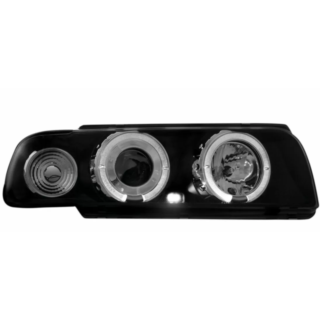 Кристални фарове Angel Eyes за BMW E38 (1994-1998) - черни