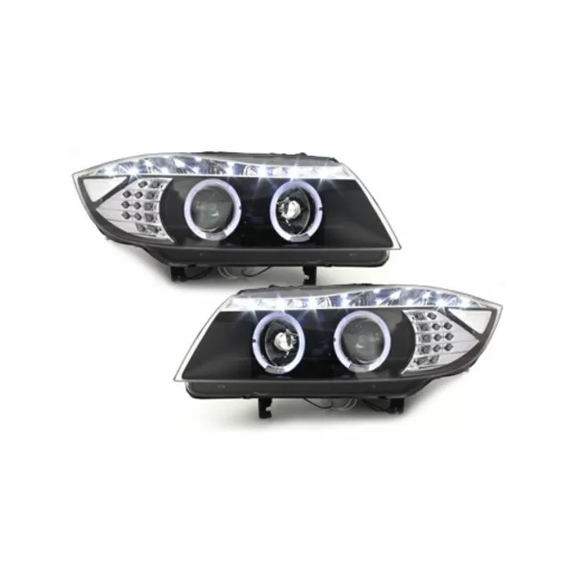 Кристални фарове за BMW E90 (2005-2008) - черни