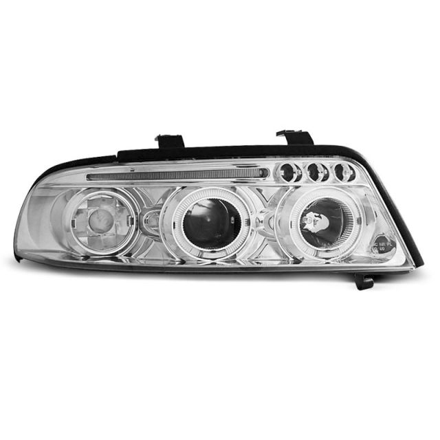 Фарове  с ангелски очи хром за AUDI A4 01.99-09.00