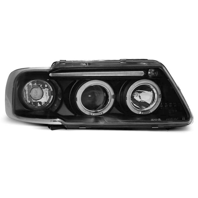 Фарове  с ангелски очи Черни за AUDI A3 8L 08.96-08.00