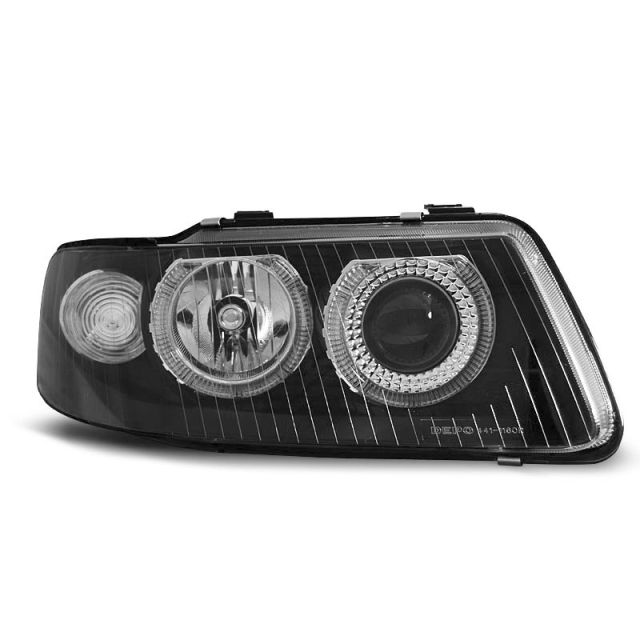 Фарове  с ангелски очи Черни за AUDI A3 09.00-05.03