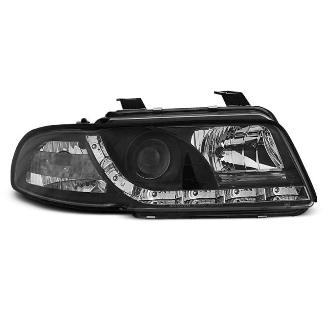 Фарове  с дневни светлини Черни за AUDI A4 11.94-12.98