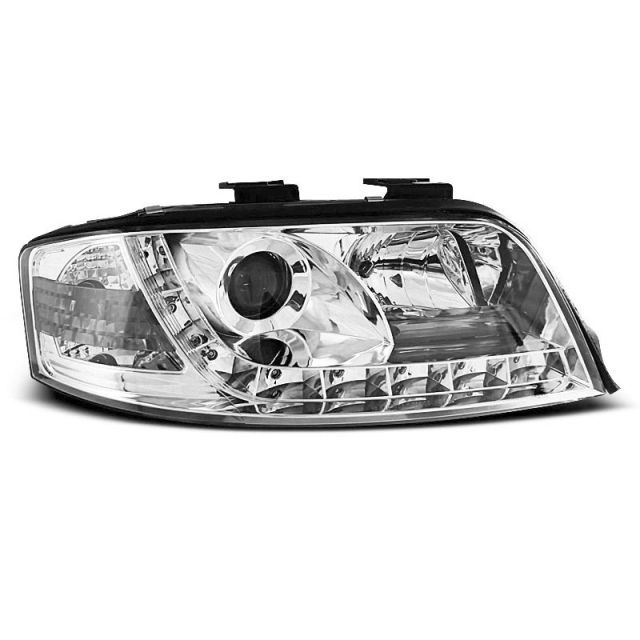 Фарове  с дневни светлини хром за AUDI A6 06.01-05.04