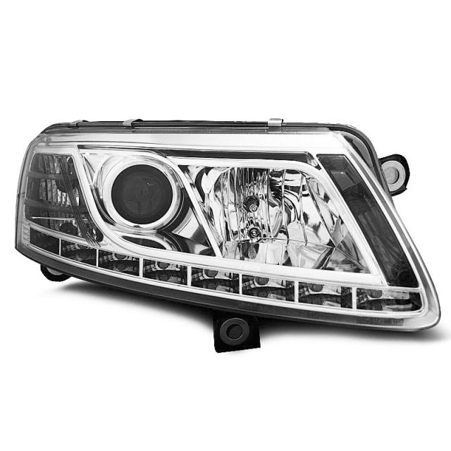 XENON Фарове  TRUE DRL хром за AUDI A6 C6 04.04-08