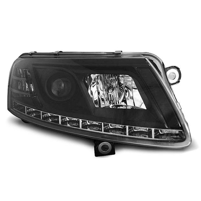 XENON Фарове  TRUE DRL Черни за AUDI A6 C6 04.04-08
