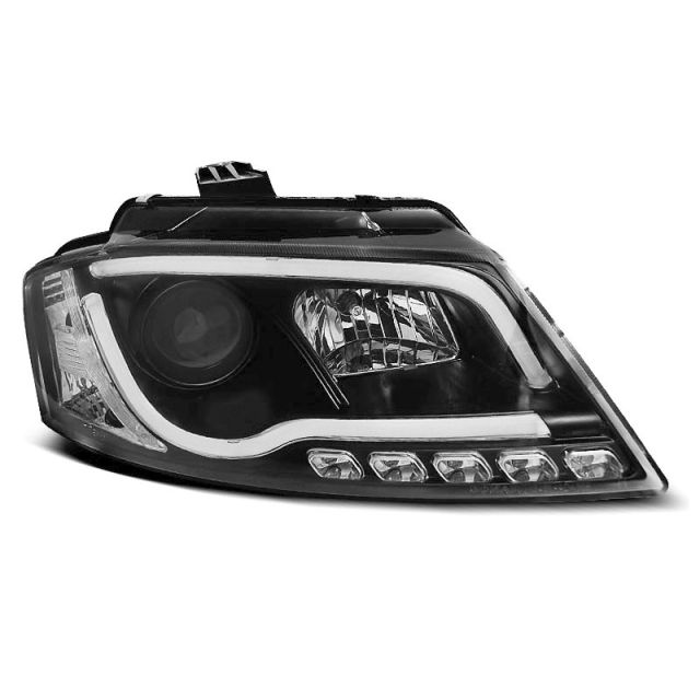 Фарове  TUBE LIGHT DRL Черни за AUDI A3 8P 08-12