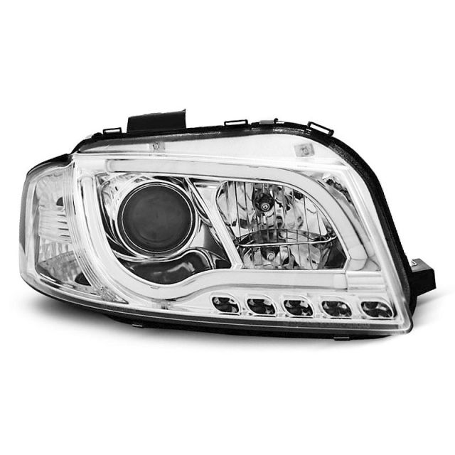 Фарове  TUBE LIGHT DRL хром за AUDI A3 8P 05.03-03.08