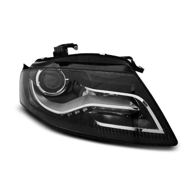 Фарове  TRUE DRL Черни за AUDI A4 B8 04.08- 11